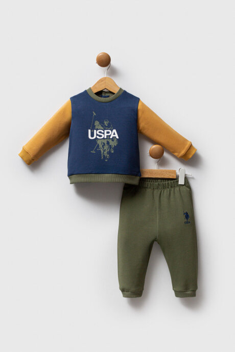U.S. Polo Assn. Erkek Bebek Pamuklu Kışlık Regular Fit Mavi Bebek Takımı USB2572-C-V2 