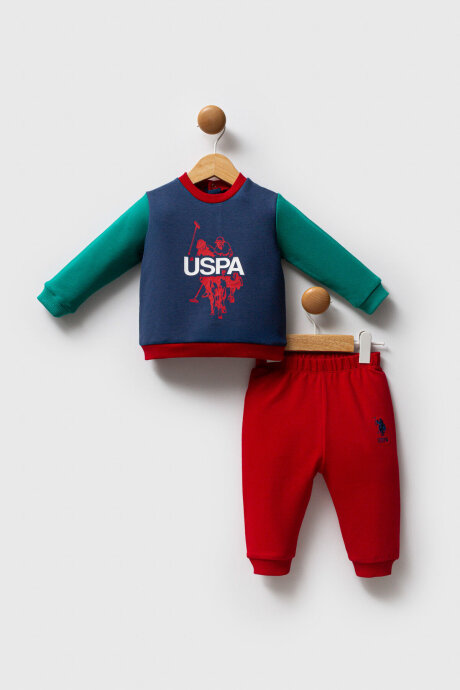 U.S. Polo Assn. Erkek Bebek Pamuklu Kışlık Regular Fit Mavi Bebek Takımı USB2572-C-V1 - 1