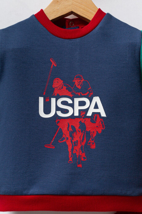 U.S. Polo Assn. Erkek Bebek Pamuklu Kışlık Regular Fit Mavi Bebek Takımı USB2572-C-V1 - 2