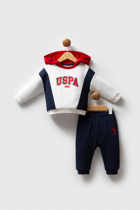 U.S. Polo Assn. Erkek Bebek Pamuklu Kışlık Regular Fit Beyaz Bebek Takımı USB2565-C-V1