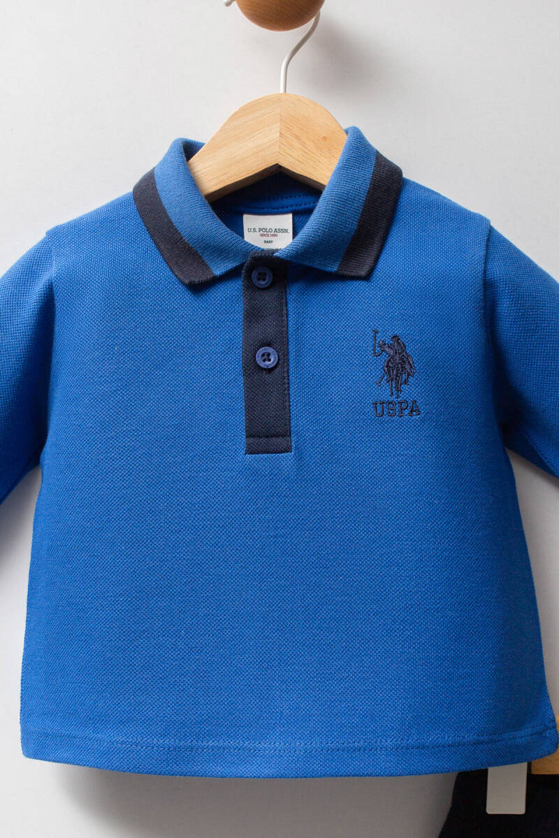 U.S. Polo Assn. Erkek Bebek Pamuklu Kışlık Regular Fit Mavi Bebek Takımı USB2575-C-V2 - 2