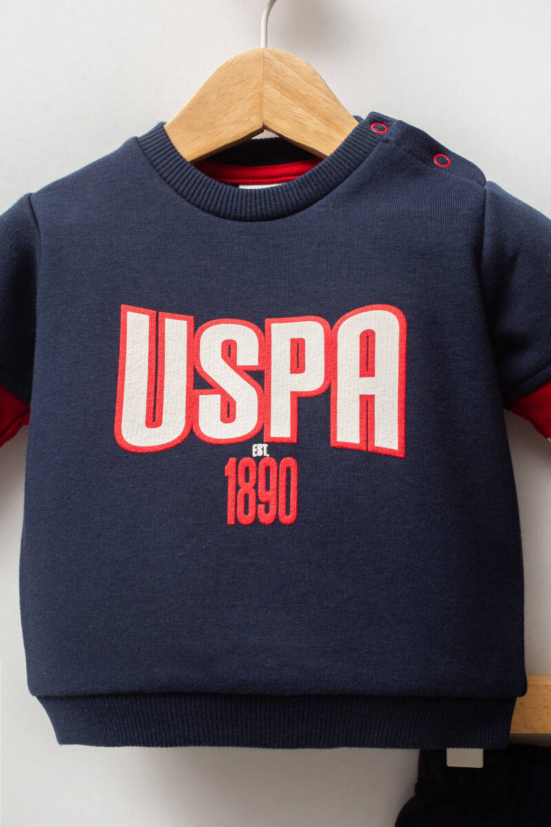 U.S. Polo Assn. Erkek Bebek Pamuklu Kışlık Regular Fit Lacivert Bebek Takımı USB2550-C-V2 - 2