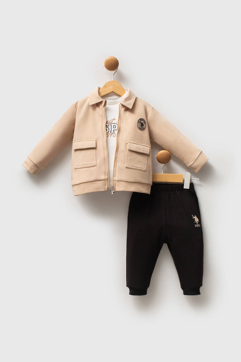 U.S. Polo Assn Erkek Bebek Bej Bebek Takımları U.S. Polo Assn Erkek Bebek Bej Bebek Takımları