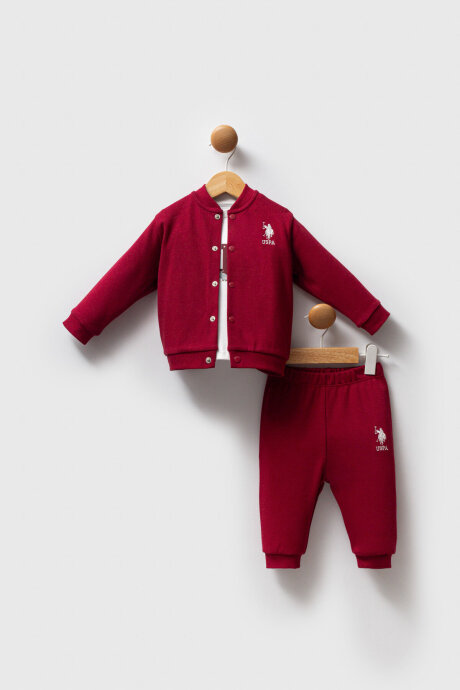 U.S. Polo Assn. Erkek Bebek Pamuklu Kışlık Regular Fit Bordo Bebek Takımı USB2533-C-V1