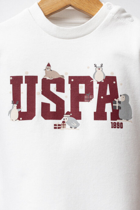 U.S. Polo Assn. Erkek Bebek Pamuklu Kışlık Regular Fit Bordo Bebek Takımı USB2533-C-V1 - 4