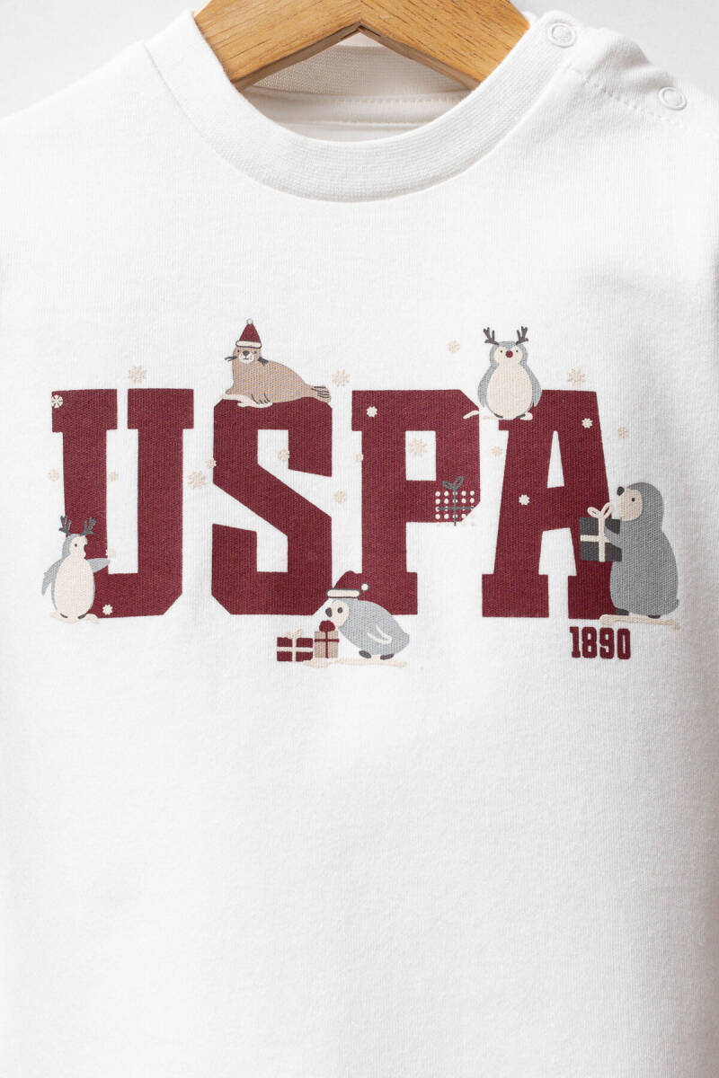 U.S. Polo Assn. Erkek Bebek Pamuklu Kışlık Regular Fit Bordo Bebek Takımı USB2533-C-V1 - 4