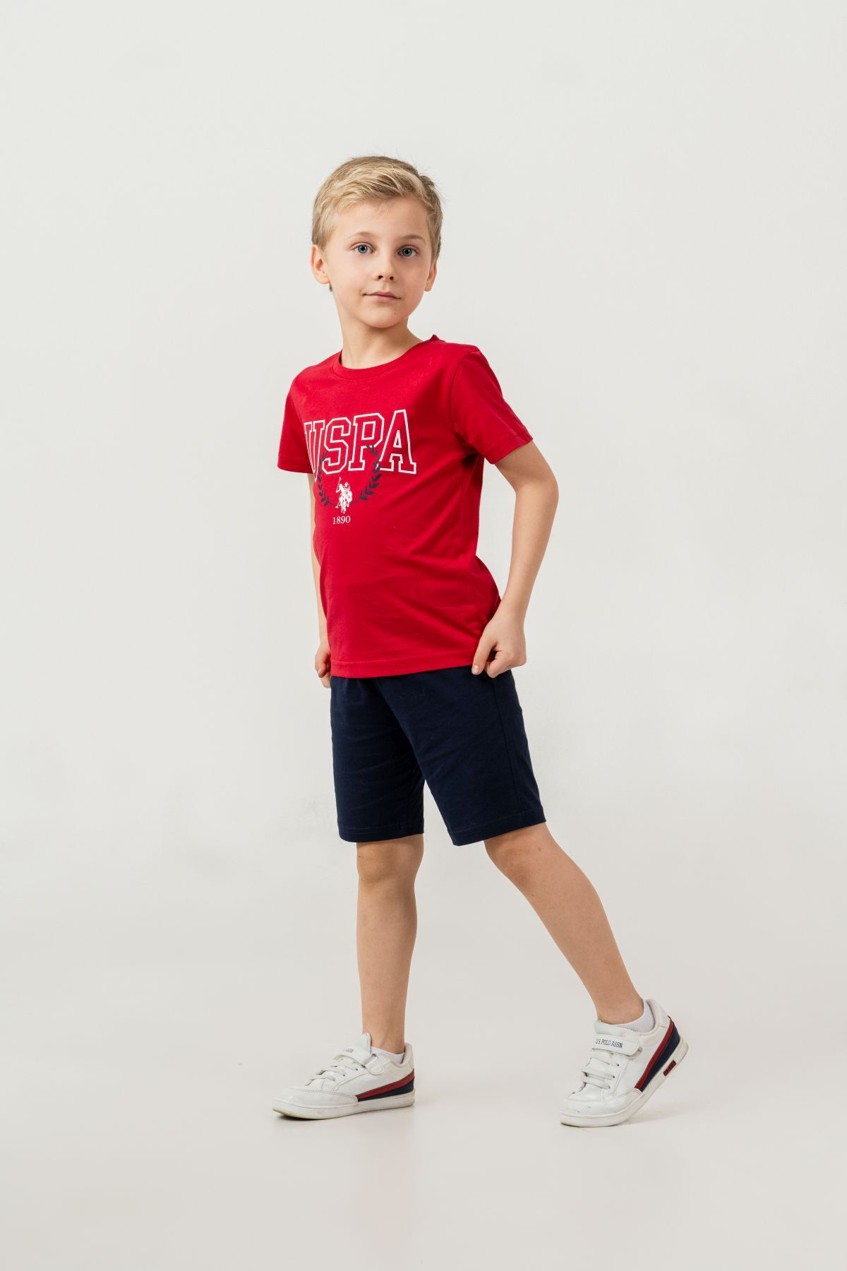 U.S. Polo Assn. Erkek Çocuk Kırmızı Bermuda Takım