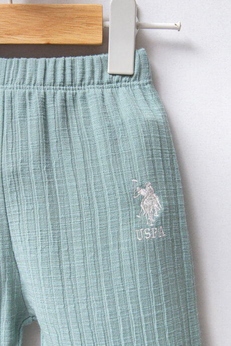 U.S. Polo Assn. Kız Bebek Bebe Yaka Pigment Baskılı Yazlık Regular Fit Beyaz Bebek Takımı USB2386-C-V1 - 3