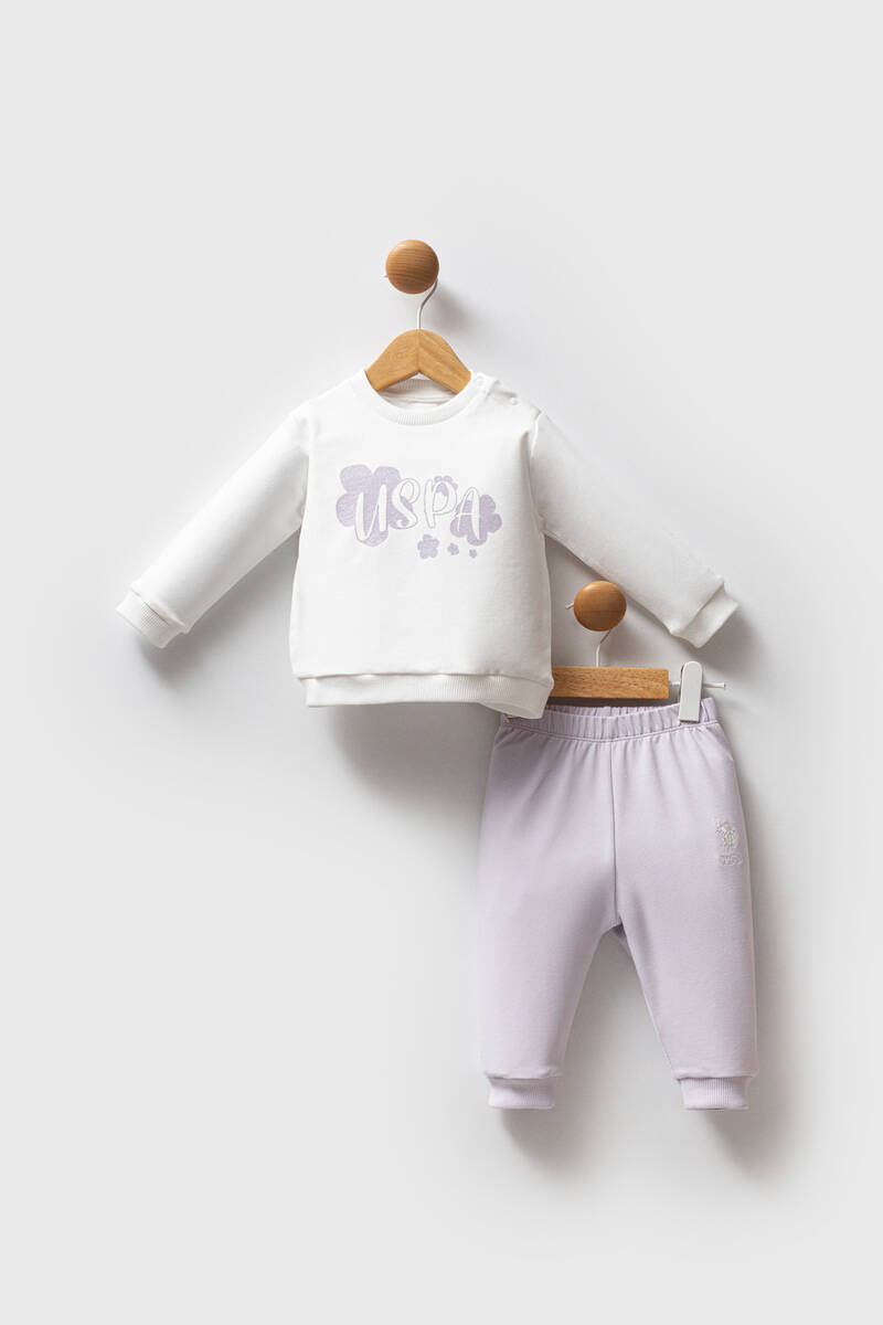 U.S. Polo Assn Kız Bebek Mor Takım