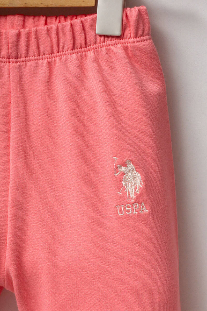 U.S. Polo Assn. Kız Bebek Pamuklu Bisiklet Yaka Nakışlı Kışlık Regular Fit Pembe Bebek Takımı USB2741-C-V4 - 3