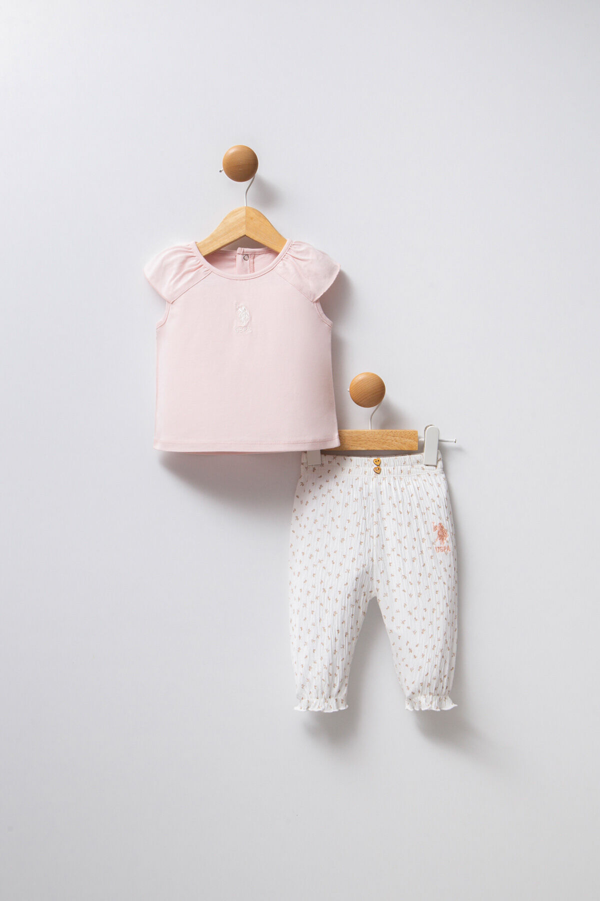 U.S. Polo Assn Kız Bebek Pembe Takım