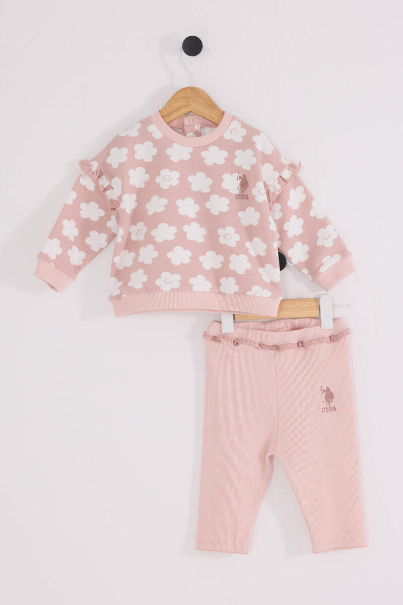 U.S. Polo Assn Kız Bebek Pembe Bebek Takımları