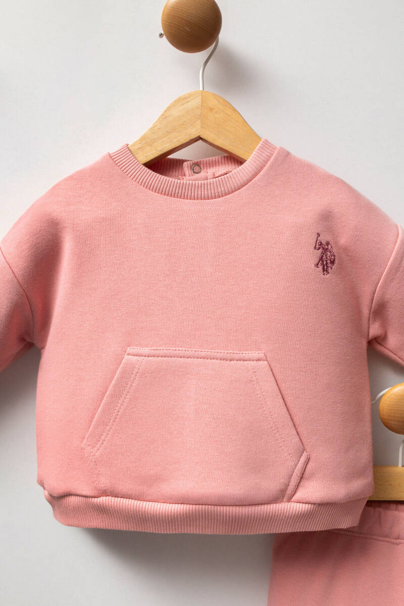 U.S. Polo Assn. Kız Bebek Pamuklu Kışlık Regular Fit Pembe Bebek Takımı USB2718-C-V2 - 2