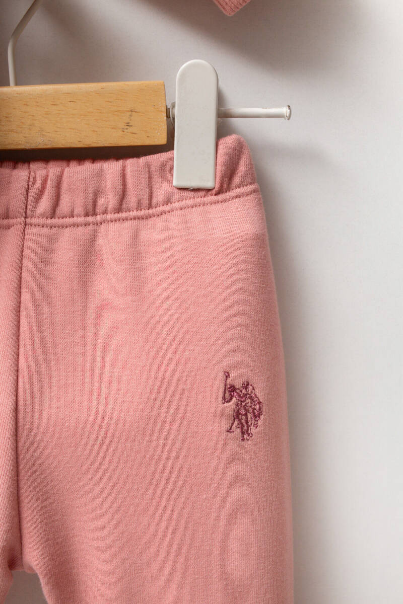 U.S. Polo Assn. Kız Bebek Pamuklu Kışlık Regular Fit Pembe Bebek Takımı USB2718-C-V2 - 3