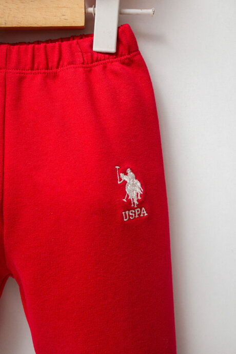 U.S. Polo Assn. Kız Bebek Pamuklu Kışlık Regular Fit Kırmızı Bebek Takımı USB2732-C-V1 - 4