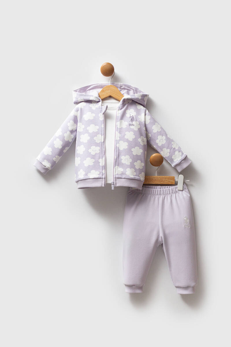 U.S. Polo Assn Kız Bebek Mor Takım