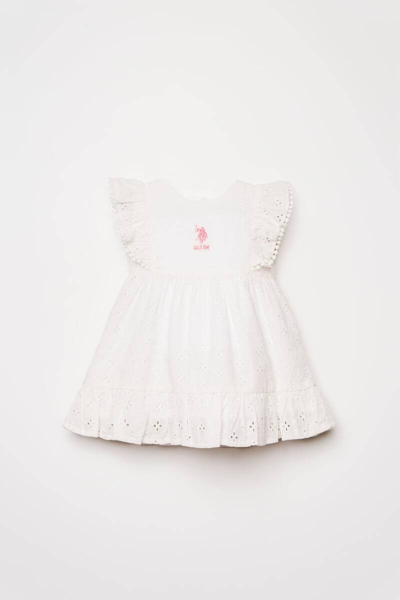U.S. Polo Assn. Kız Bebek Beyaz Elbise