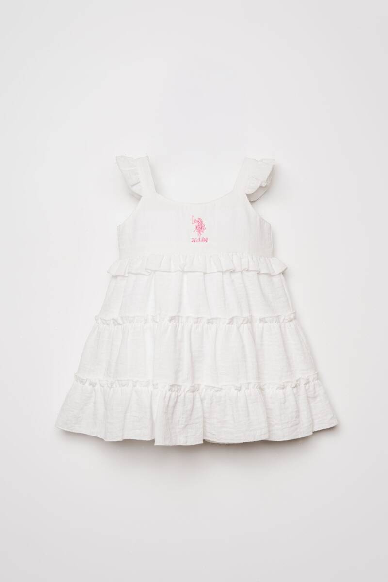 U.S. Polo Assn. Kız Bebek Beyaz Elbise