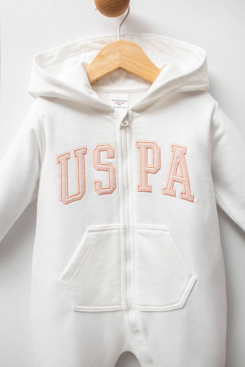 U.S. Polo Assn. Kız Bebek Pamuklu Kışlık Regular Fit Beyaz Tulum USB2745-C-V2 - 2