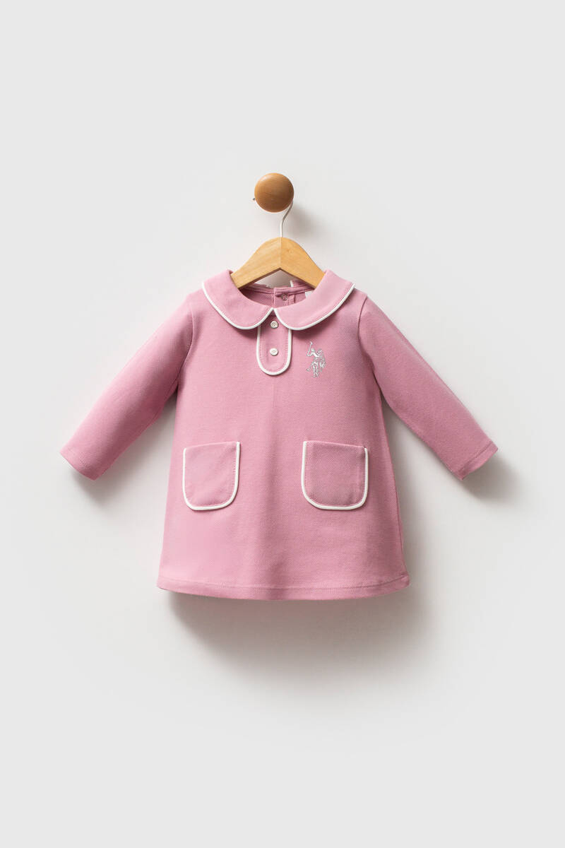 U.S. Polo Assn Kız Bebek Pembe Elbise