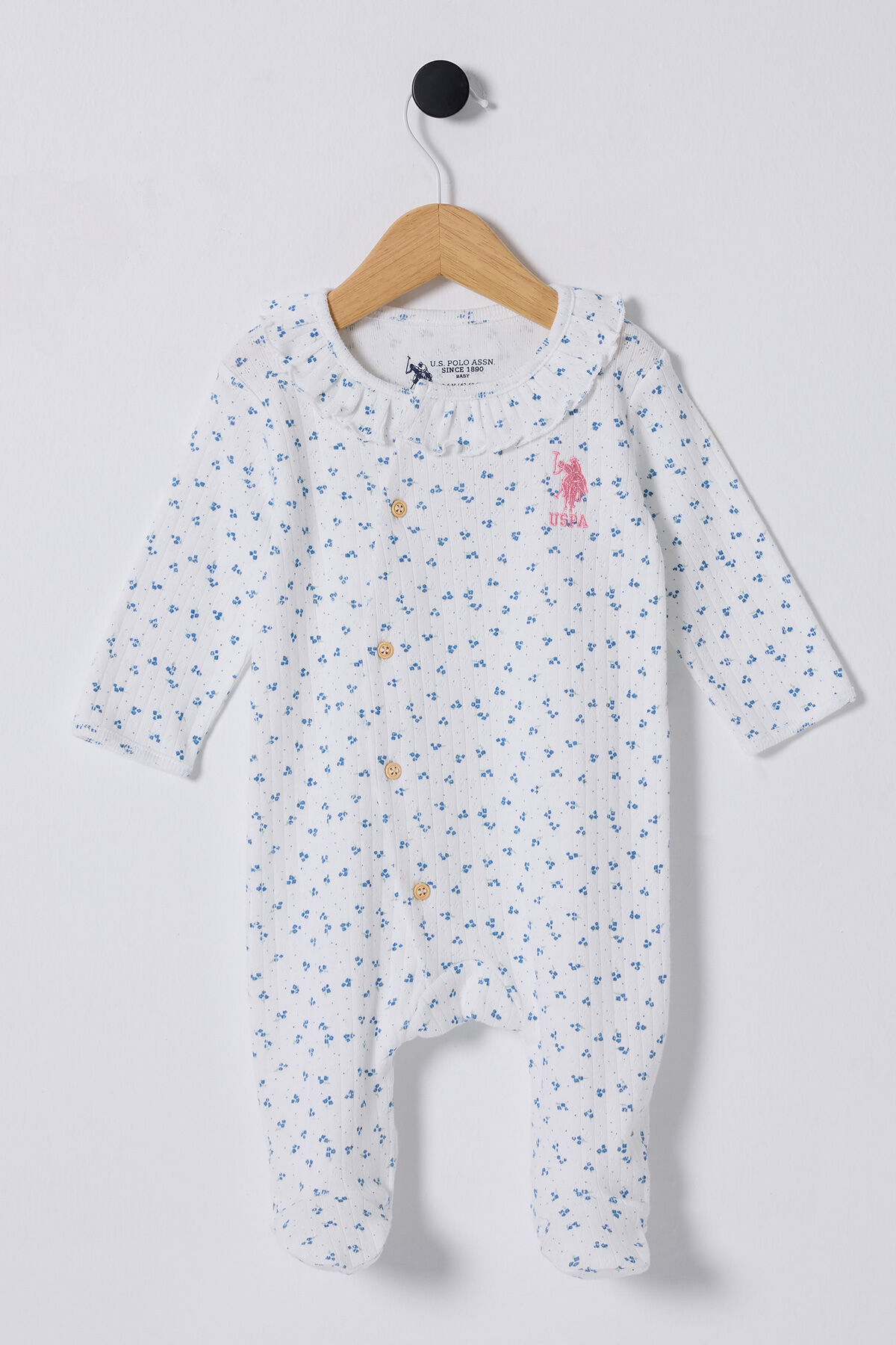 U.S. Polo Assn Kız Bebek Mavi Tulum