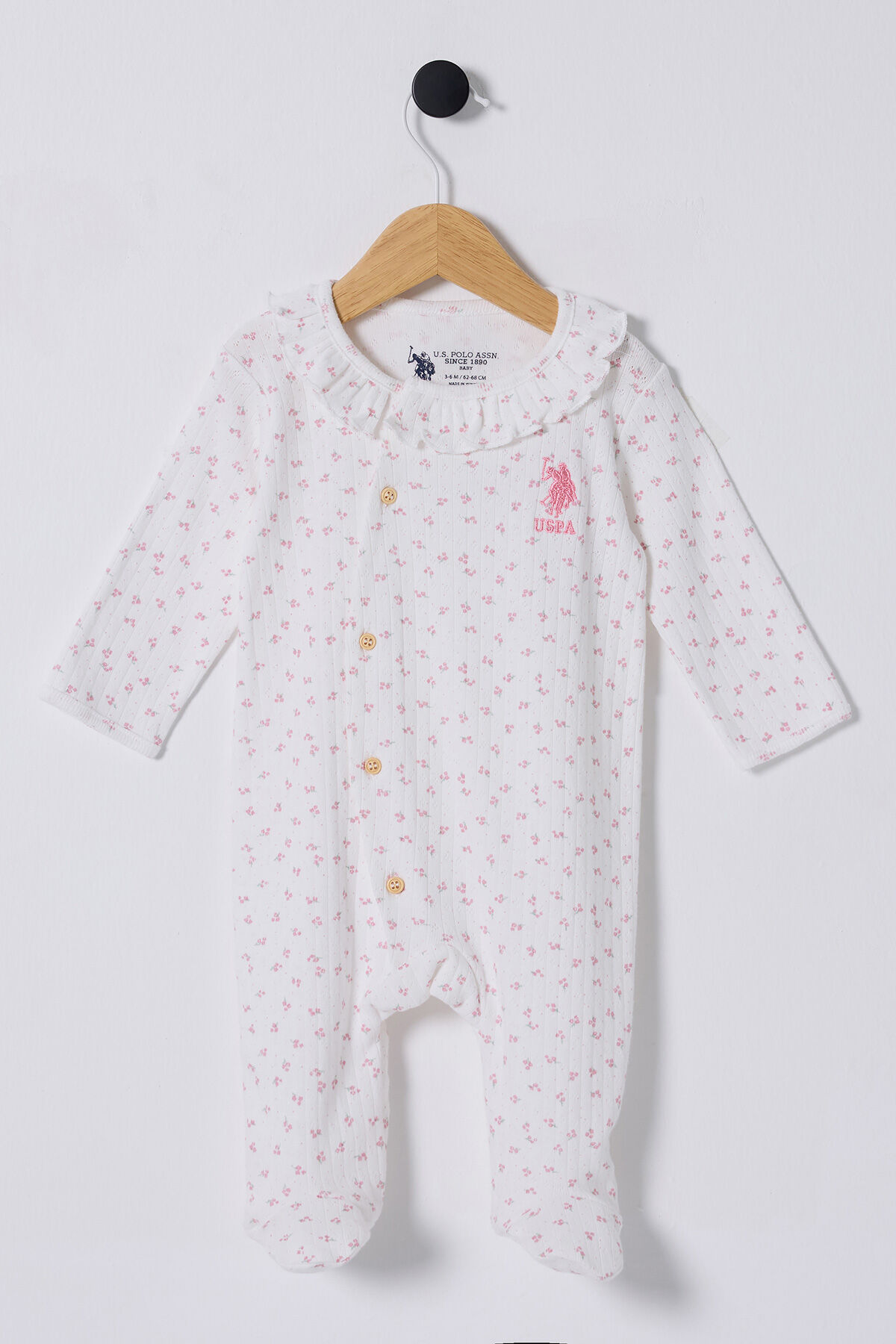 U.S. Polo Assn Kız Bebek Pembe Tulum