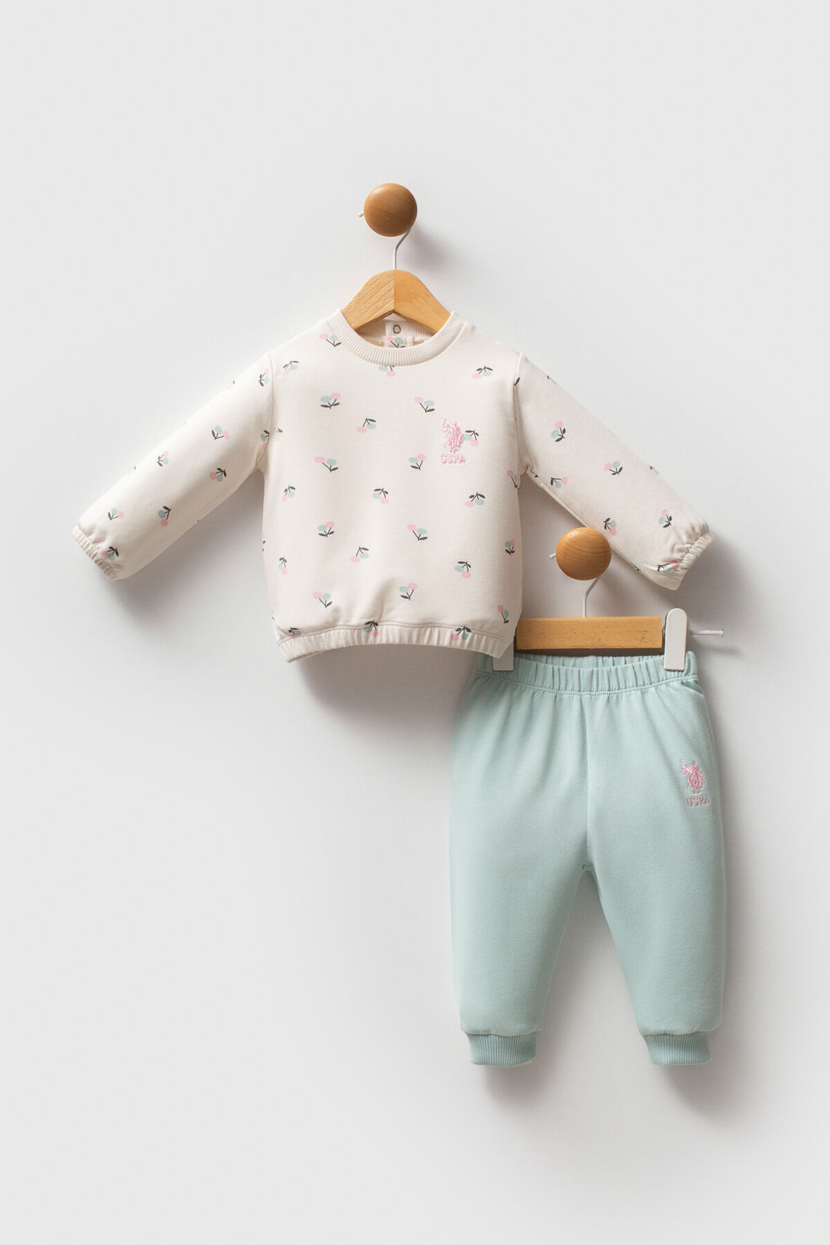 U.S. Polo Assn Kız Bebek Krem Takım