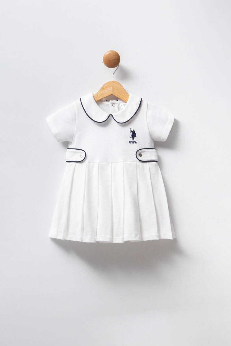 U.S. Polo Assn. Kız Bebek Beyaz Elbise