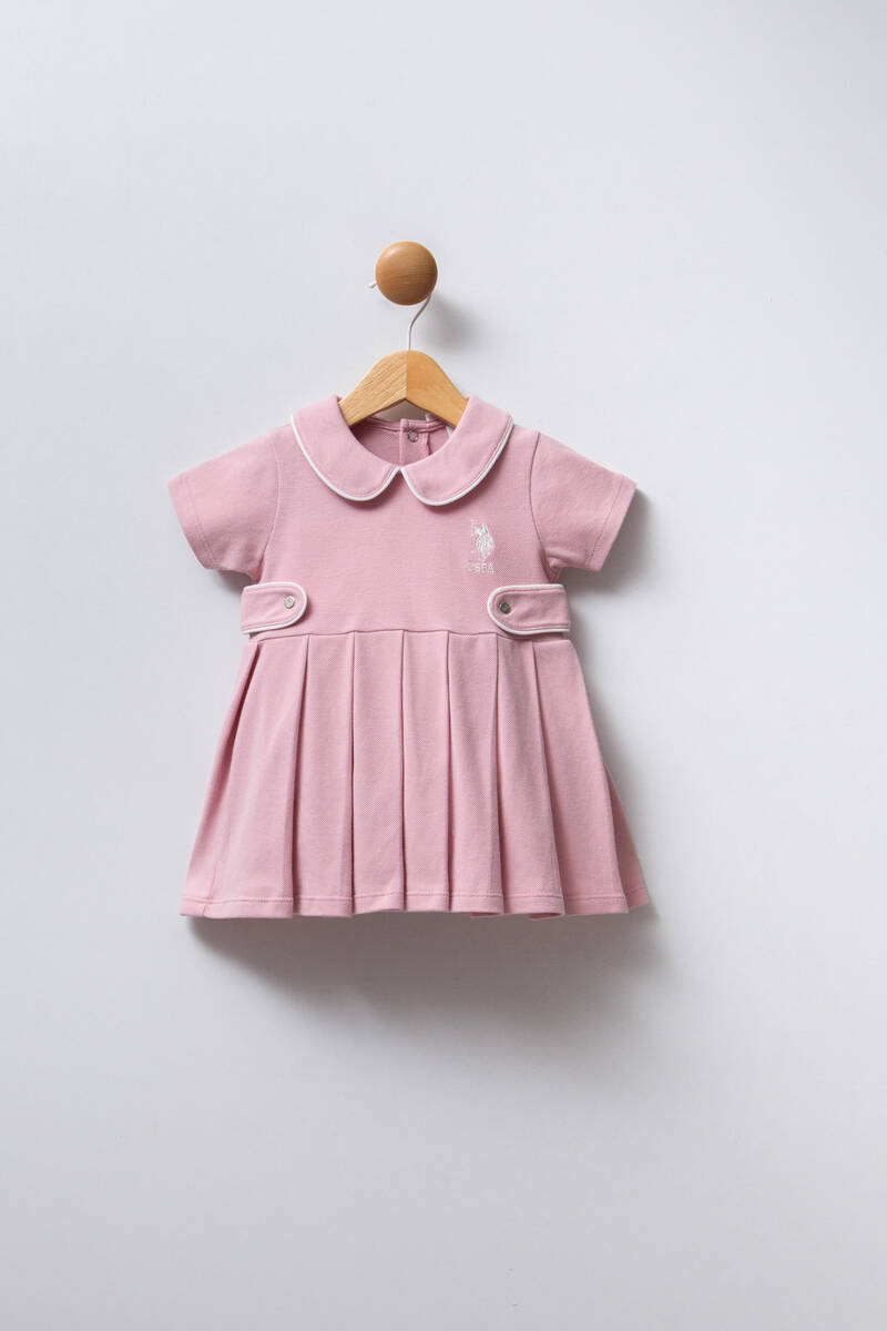 U.S. Polo Assn. Kız Bebek Pembe Elbise