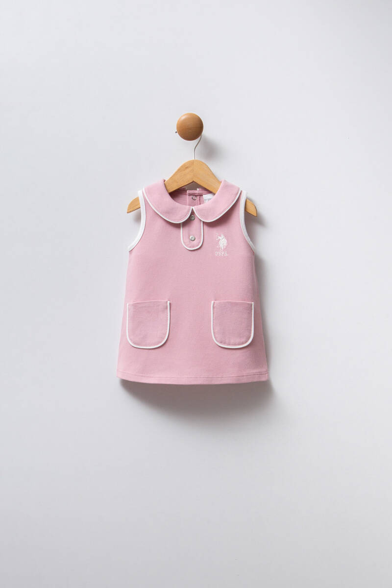 U.S. Polo Assn. Kız Bebek Pembe Elbise