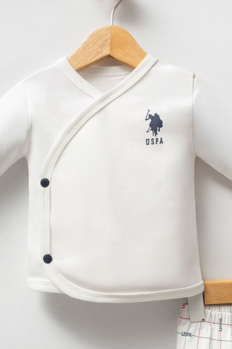 U.S. Polo Assn. Erkek Bebek Pamuklu Bisiklet Yaka Pigment Baskılı Kışlık Regular Fit Beyaz Hastane Çıkışı USB2640-C-V1 - 3