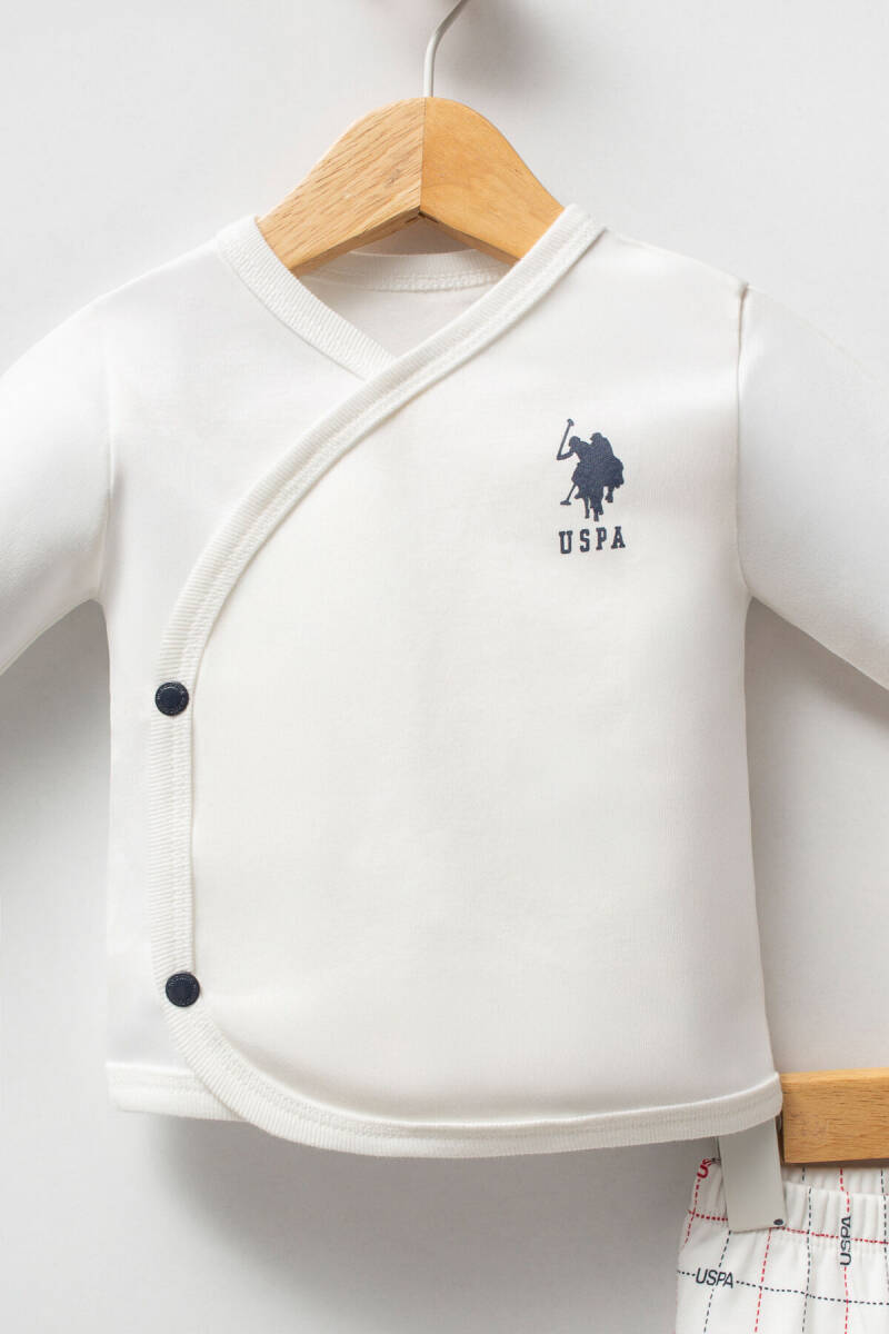 U.S. Polo Assn. Erkek Bebek Pamuklu Bisiklet Yaka Pigment Baskılı Kışlık Regular Fit Beyaz Hastane Çıkışı USB2640-C-V1 - 3