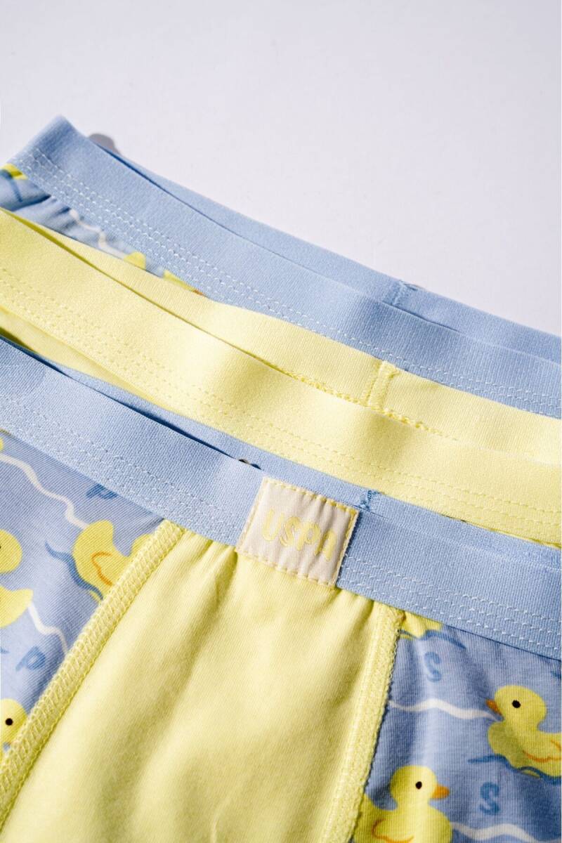 U.S. Polo Assn. Erkek Çocuk Pamuklu Kışlık Regular Fit Sarı Boxer US2242-C-V1 - 5