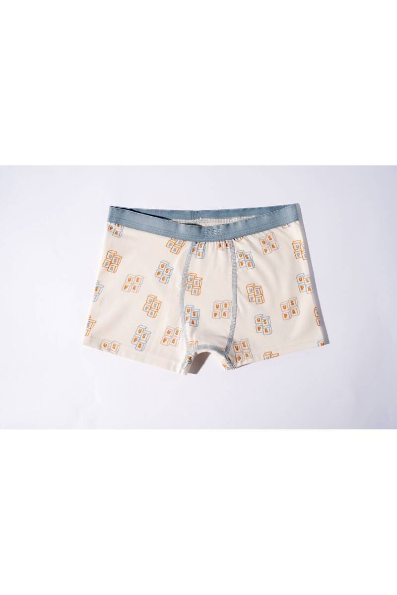 U.S. Polo Assn. Erkek Çocuk Pamuklu Kışlık Regular Fit Krem Boxer US2243-C-V1 - 2