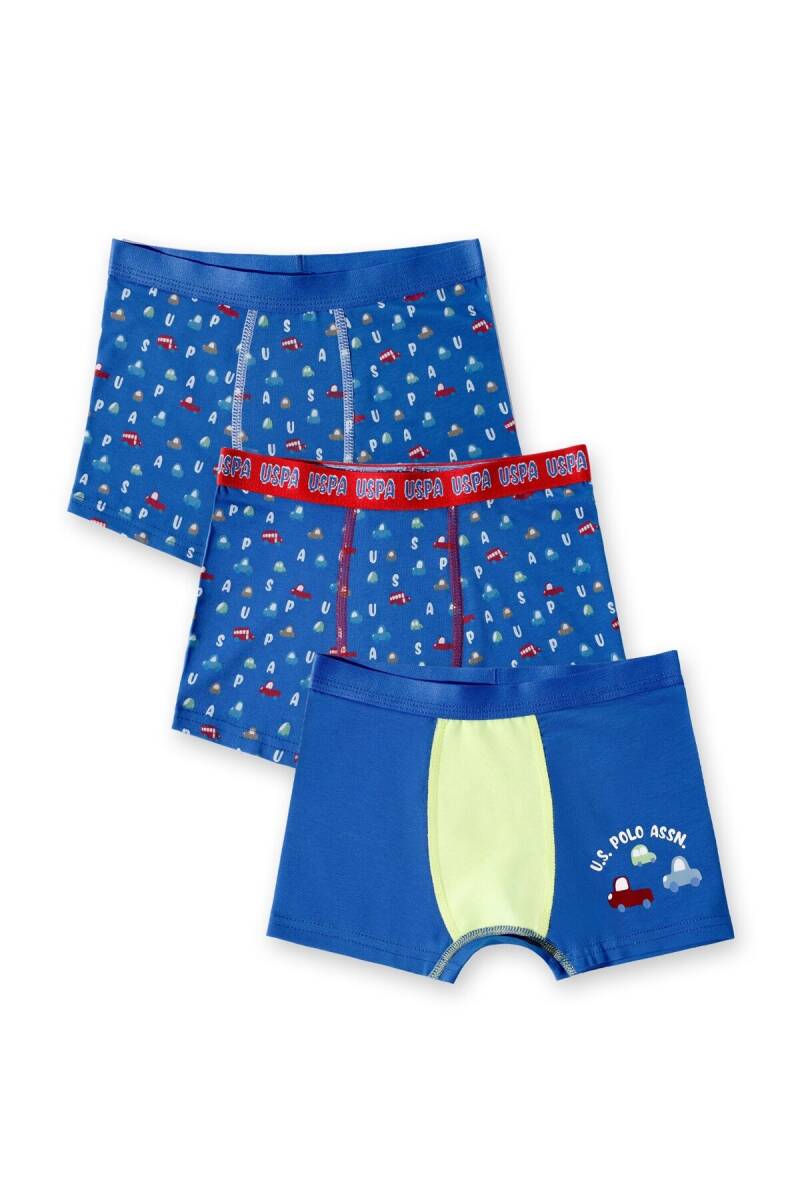 U.S. Polo Assn. Erkek Çocuk Pamuklu Kışlık Regular Fit Mavi Boxer US2247-C-V1 - 1