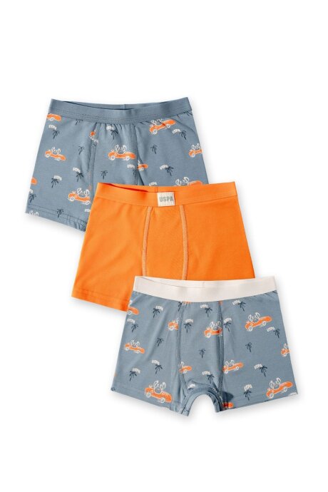 U.S. Polo Assn. Erkek Çocuk Pamuklu Kışlık Regular Fit Yeşil Boxer US2248-C-V1