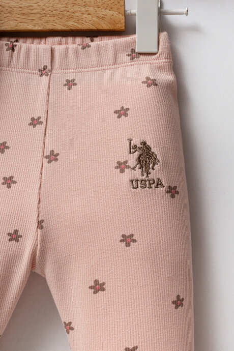 U.S. Polo Assn. Kız Bebek Pamuklu Kışlık Regular Fit Kahverengi Bebek Takımı USB2760-C-V1 - 3