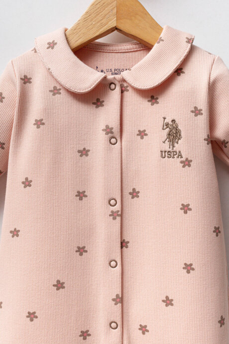 U.S. Polo Assn. Kız Bebek Kışlık Regular Fit Pembe Tulum USB2761-C-V1 (1)