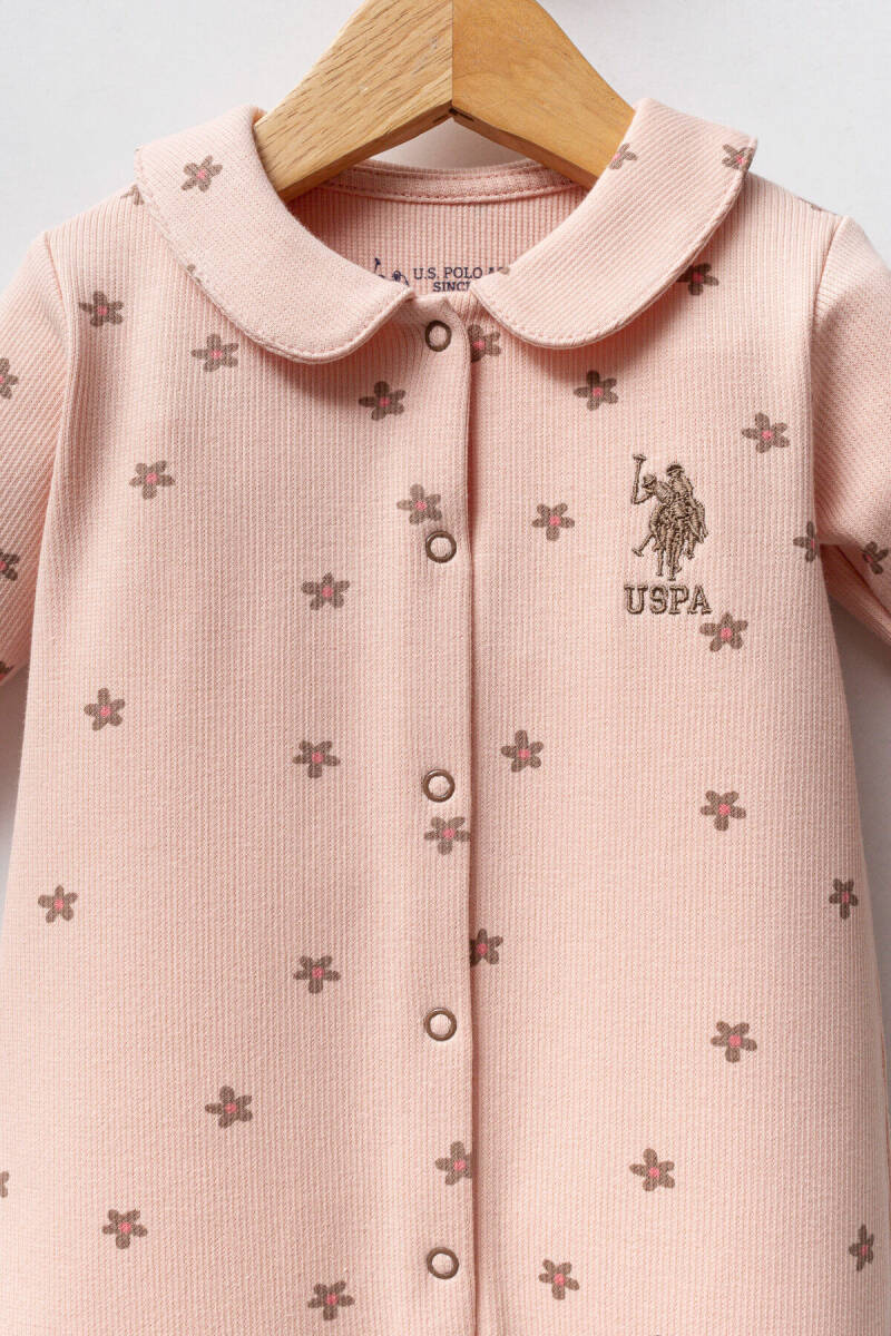 U.S. Polo Assn. Kız Bebek Pamuklu Kışlık Regular Fit Pembe Tulum USB2761-C-V1 - 2