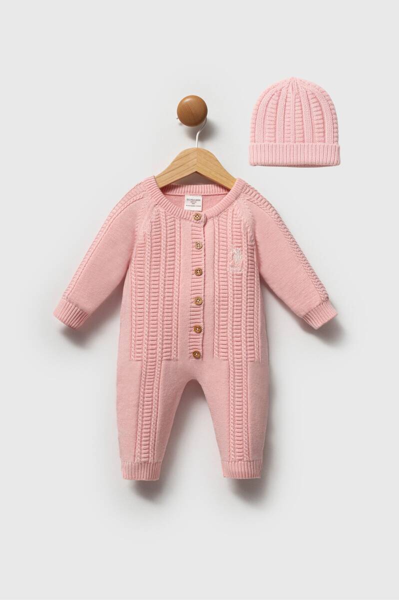 U.S. Polo Assn Kız Bebek Pembe Tulum