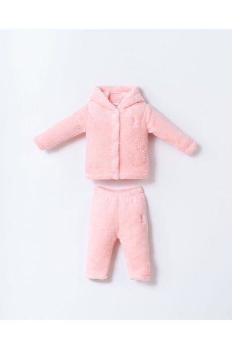 U.S. Polo Assn. Kız Bebek Pamuklu Kışlık Regular Fit Pembe Bebek Takımı USB2646-C-V2